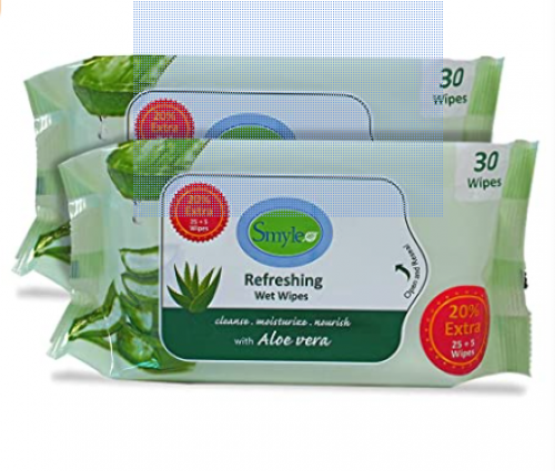 Smyle Refreshing Wet Wipes - Pack of 2 (30x2)me here