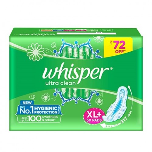 Whisper Ultra Clean Sanitary Pads XL+